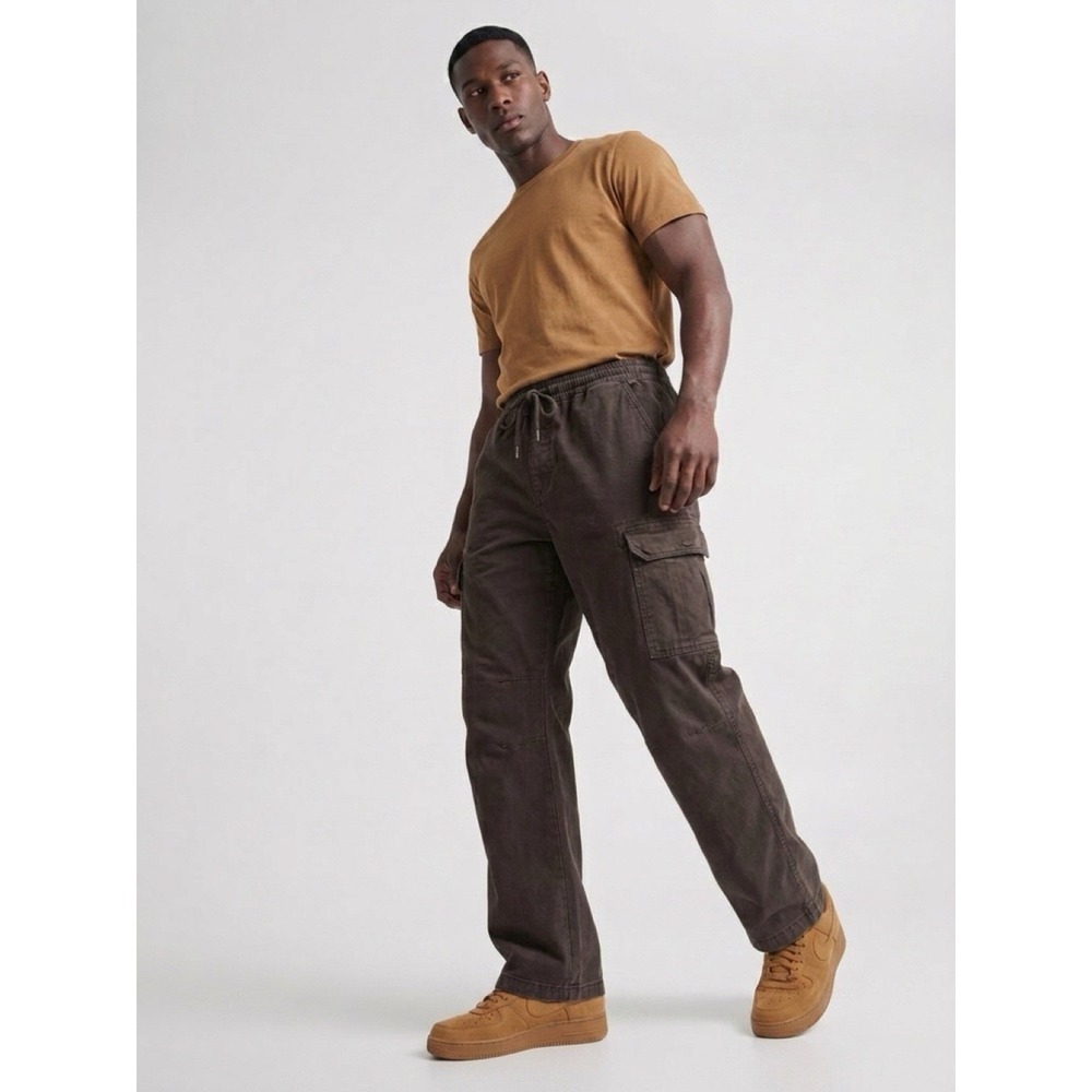 PacSun Cargo Pants Drawstring Waist Straight Leg Men's Size L Brown 34 X 30